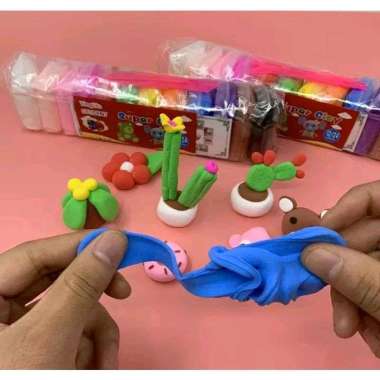 POLY CLAY SUPER CLAY SOFT CLAY LIGHT CLAY FANCY COLORFUL POLYMER CLAY PLASTICINE LILIN MAINAN WARNA 