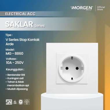 Stop Kontak Saklar Lampu Rumah Outbow OB Morgen Model V Tombol ON OFF Lampu Saklar 1 Gang