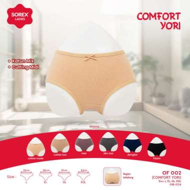 (PILIH WARNA) Sorex Celana Dalam Wanita Basic Midi Comfort Yori Katun Mix CD OF 002 Cokelat Muda XXX