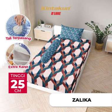 Kintakun D'luxe Sprei Set Fitted Tinggi 25cm ZALIKA 90x200/ 100x200 / 120x200 Aesthetic Varian Size 
