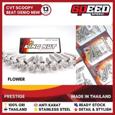 Baut CVT Scoopy Beat 2020 2021 Genio Baut Probolt Thailand Stainless King Nut Silver