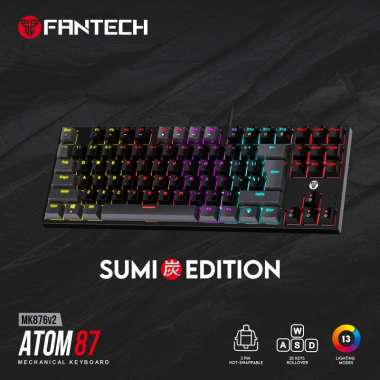 Fantech Atom87 / Atom 87 V2 Sumi Edition Gaming Keyboard Mechanical Blue Switch Black