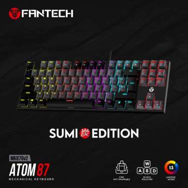 Fantech Atom87 / Atom 87 V2 Sumi Edition Gaming Keyboard Mechanical Blue Switch Grey