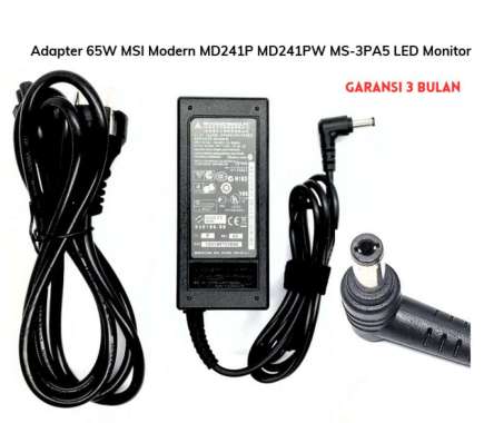 Adapter Charger 65W MSI Modern MD241P MD241PW MS-3PA5 LED Monitor