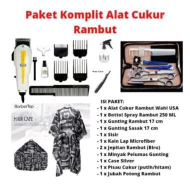Paket Lengkap Alat Cukur Potong Rambut Salon & Barbershop-murah Wahl USA Super Taper