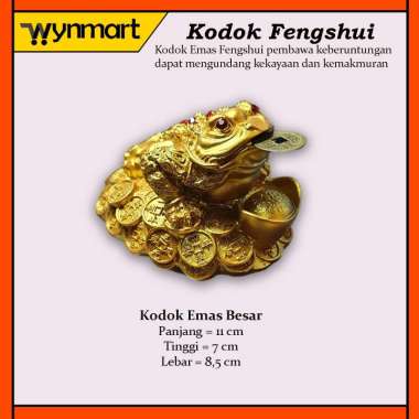 Kodok Fengshui / Kodok Emas Kaki Tiga Ukuran 11 cm