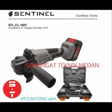 GERINDA TANGAN BATERAI CORDLESS GRINDER CAS 4" 4AH 21V SET SENTINEL