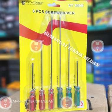 OBENG SETTING KECIL RADIO KARBURATOR PANJANG 6PCS SET VITATOOLS VT2008