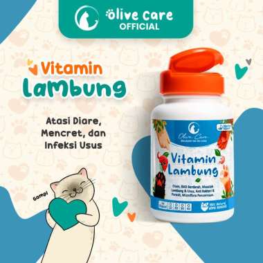 Olive Care Vitamin Kucing MASALAH PENCERNAAN untuk Diare, Mencret, Pup Berdarah dan Radang Usus 10 K