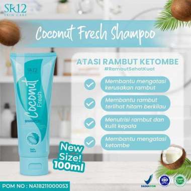 SR12 COCONUT FRESH SHAMPOO ANTI KETOMBE DANDRUFF RAMBUT RONTOK 100ML