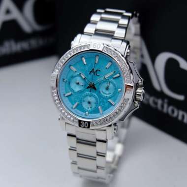 JAM TANGAN WANITA ALEXANDRE CHRISTIE AC 9205 / AC9205 / 9205 COLLECTION ORIGINAL - silver blue silve