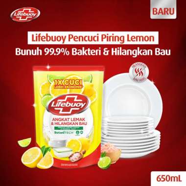 Lifebuoy Sabun Pencuci Piring Cair Refill Lemon 650 mL [2 Pcs]