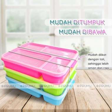 Ompreng Makan Sekat 4 Lunch Box Anak | Kotak Bekal Nasi Sayur Katering