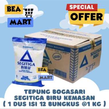 Tepung Terigu Segitiga Biru 1kg 1 dus | Bogasari Kemasan 1 kg