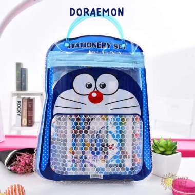 TAIYO Stationary Tas Set Alat Tulis Anak Sekolah Motif Karakter - Unicorn Doraemon