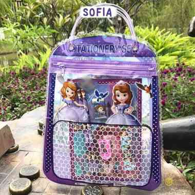 TAIYO Stationary Tas Set Alat Tulis Anak Sekolah Motif Karakter - Unicorn Sofia
