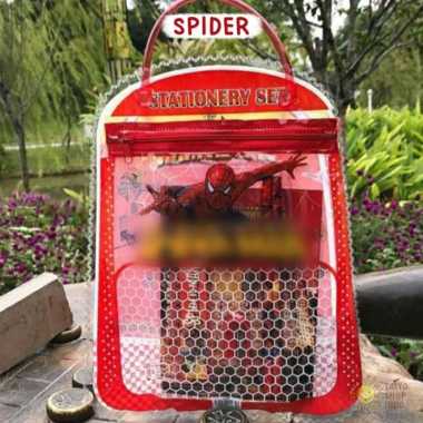 TAIYO Stationary Tas Set Alat Tulis Anak Sekolah Motif Karakter - Unicorn Spider