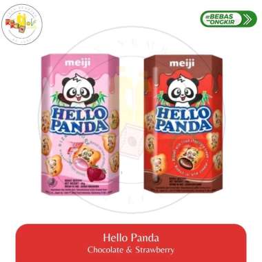 Hello Panda Meiji Chocolate dan Strawberry 45gr an Strawberry