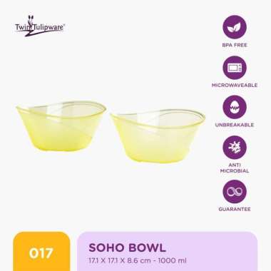 Mangkok Makan Twin Tulipware Soho Bowl (set of 2) Avo