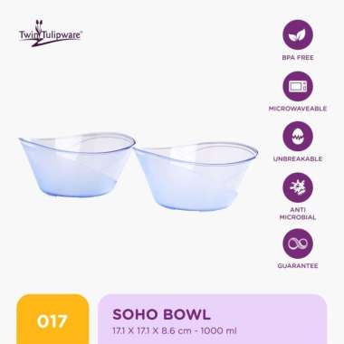 Mangkok Makan Twin Tulipware Soho Bowl (set of 2) Blue Diamond
