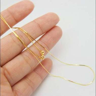 GARANSI Kalung EMAS Pria Wanita Titanium Anti Karat 1mm 45cm Kecil Selidi (ASLI TITANIUM)