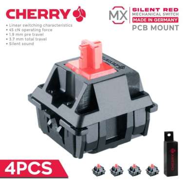 CHERRY MX SWITCH PCB MOUNT 5 PIN NO BACK LIGHT RED SILENT