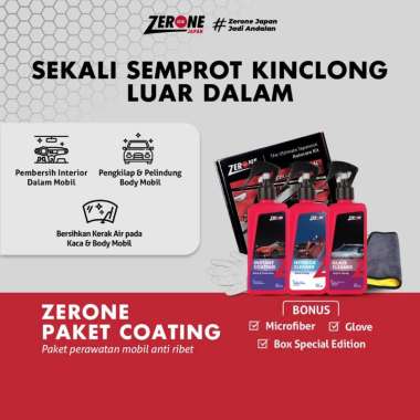 Zerone Japan Paket Coating Paket Lengkap Pengkilap Pembersih Interior & Pembersih Jamur Kaca Ampuh P