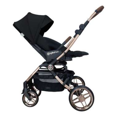 Hybrid Premium Turn Reversible Seat Stroller 360 | Kereta Dorong Bayi BLACK CHAMPAGNE