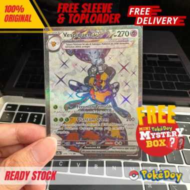 Kartu Pokemon Vespiquen EX SR 200/170 KILAU HITAM Indonesia SV3S TCG