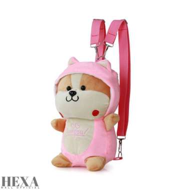 Tas Ransel Gendong Boneka Anak Laki Laki Perempuan Karakter Rubah Lucu - Pink Baby Pink