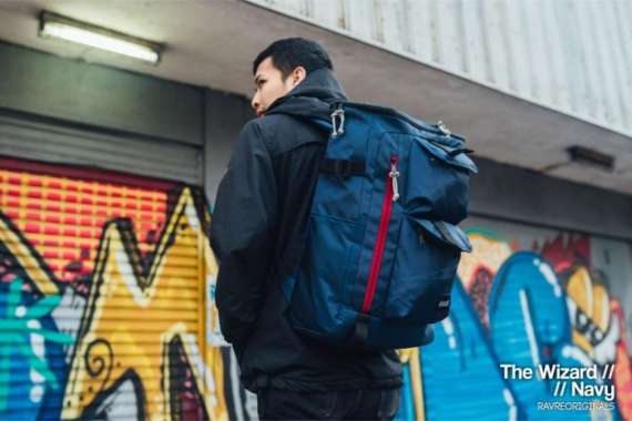 Ravre Originals - The Wizard Series Tas (backpack/laptop/ransel) - Hitam NAVY MAROON