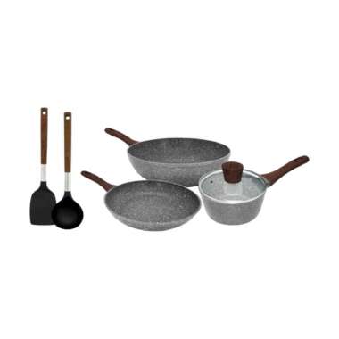 Cypruz Cookware Set Grey Marble