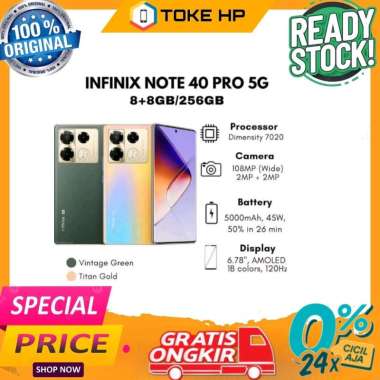 INFINIX NOTE 40 PRO 5G 8/256 NEW GARANSI RESMI INFINIX GREEN