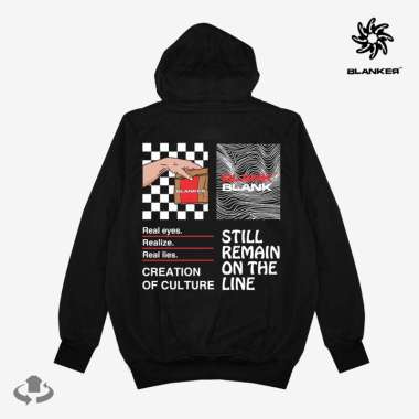 Blanker Sweater Hoodie Hitam Sablon Plastisol Creation Of Culture Hitam XL