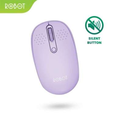 Mouse bluetooth wireless ROBOT Mouse USB 2.4G Wireless & Bluetooth 5.0 Dual Mode ROBOT M360 Ungu