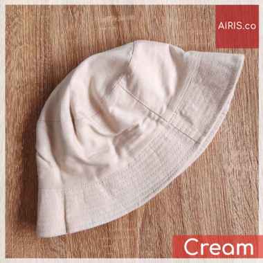 Topi Bucket Polos Pria Wanita Unisex Cream