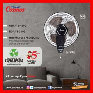 Kipas Angin Cosmos 16Wfo//Wall Fan 16Wfo Cosmos Murah Multicolor