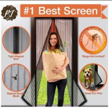Magnet Door Curtain / Tirai Gorden Pintu Rumah Kantor Anti Nyamuk Hitam