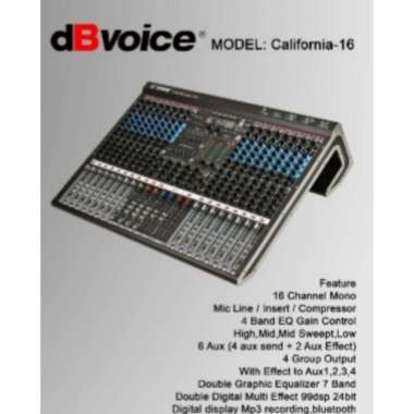 Mixer audio 16 channel dbvoice california 16 california16