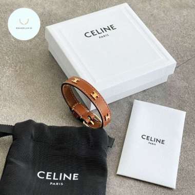 Celine Triomphe Multi Leather Bracelet Tan