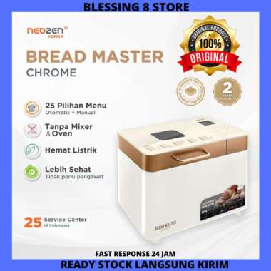 Bread Master Chrome Ceramic New Version Alat Pembuat Roti Kue Praktis Otomatis Hitam Gold