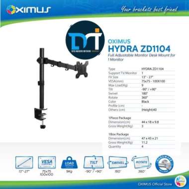 Oximus Hydra Zd1104 - Bracket Meja Lcd Led Tv 1 Monitor 13" - 27" Multicolor
