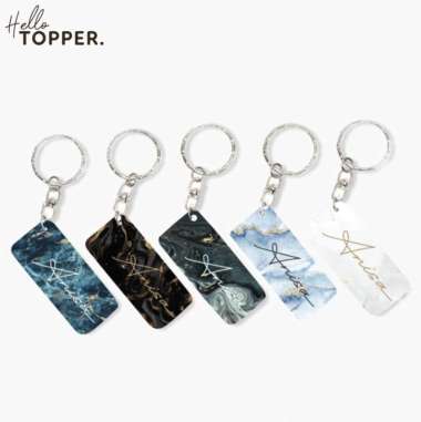 Custom Gantungan Kunci Marble Akrilik Acrylic UV Print Keychain