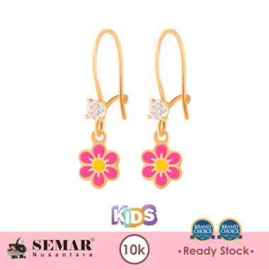Anting Emas Anak Baby Colour Poppy Flower Gold 10K Semar Nusantara