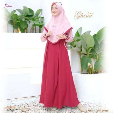 Abika gamis ghina set hijab maroon S