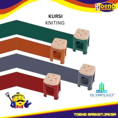 KURSI MAKAN / KURSI BAKSO / KURSI PLASTIK / KURSI PESTA / KNITING STOOL OLYMPLAST MERAH
