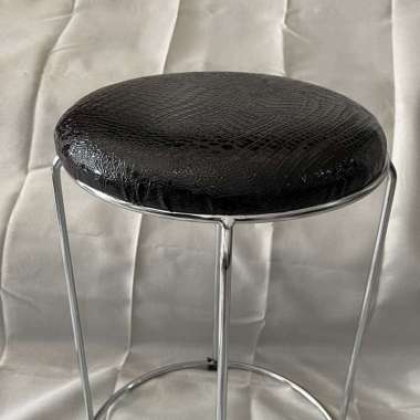Sofaku Stool - Stool Gold Chrome Kulit Oscar Premium - Bench Kursi KRUM BLACK