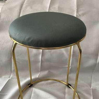Sofaku Stool - Stool Gold Chrome Kulit Oscar Premium - Bench Kursi GOLD GREEN