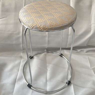 Sofaku Stool - Stool Gold Chrome Kulit Oscar Premium - Bench Kursi KRUM CREAM