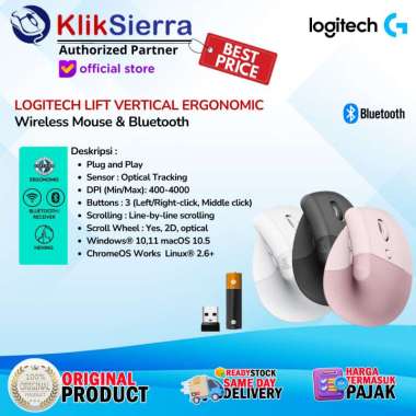 LOGITECH LIFT Mouse Ergonomic Vertical Wireless Bluetooth Silent Logitech Mouse GRAPHITE